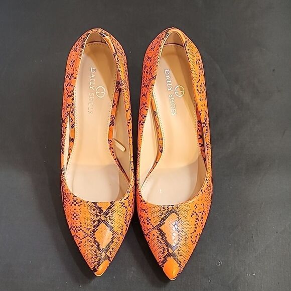 DAILY SEXY POINTE TOE THIN HIGH HEELED SNAKE PRINT SLIP-ON LADY PUMP STILETTOS - Picture 2 of 14